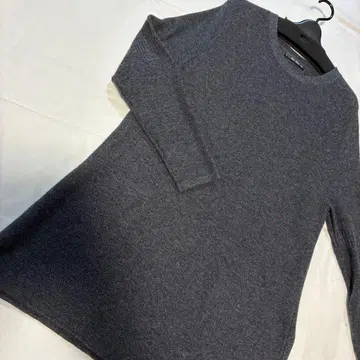 택 포함 새상품 다크 그레이 긴팔 니트 원피스 캐시미어