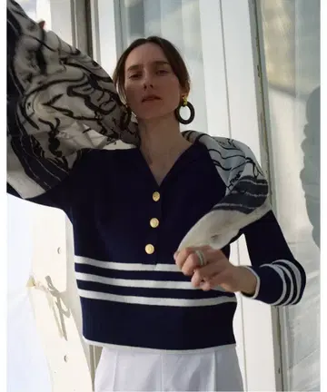 VERMEIL par iena 25SS 골드 포인트 세일러 니트