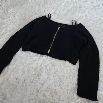 오프숄더 니트 스웨터 블랙 풀 집업 긴팔 Heather