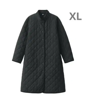 MUJI 워셔블 솜 퀼팅 코트 블랙 XL