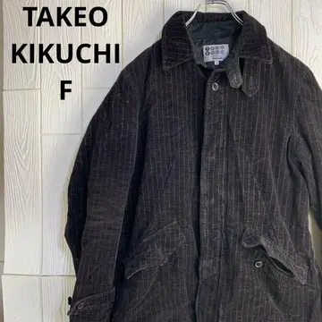 TAKEO KIKUCHI 다크 브라운 코듀로이 자켓 스트라이프