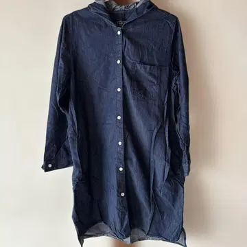 PARICI 후드 부착 데님 셔츠 원피스