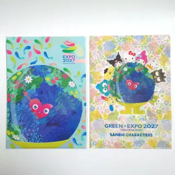 새상품 2종 A4 클리어 파일 EXPO2027 산리오 뚱뚱