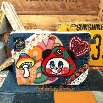 데님 리메이크 파우치 데님 파우치 멀티 파우치 화장품 파우치 패치워크