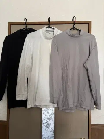 하이넥 플리스 긴팔 3개 세트 L 사이즈 유니클로