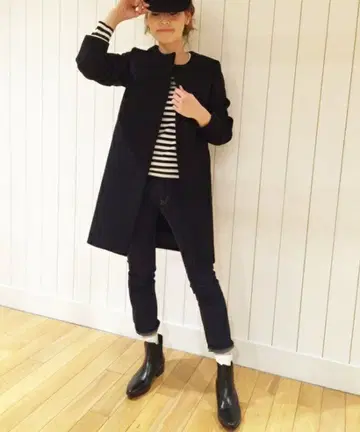 두지엠 클라세 / 울 이중직 노카라 코트 36