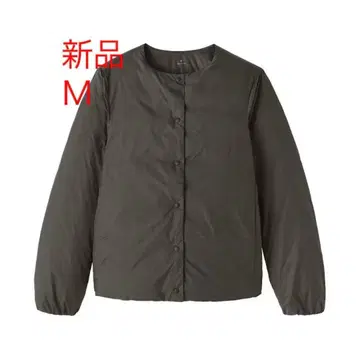 무인양품 경량 다운 포켓터블 노카라 자켓 여성 M 다크 브라운