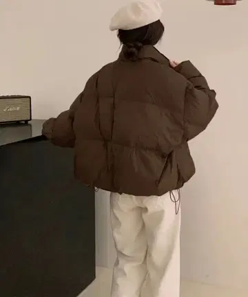 다운 자켓 숏 기장 [ 브라운 ]