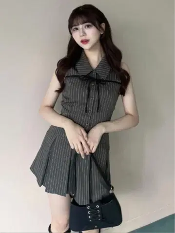 OLIVE des OLIVE yui 슬리브리스 셔츠 미니 원피스