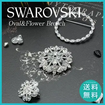 SWAROVSKI 오벌 플라워 브로치 3종 세트