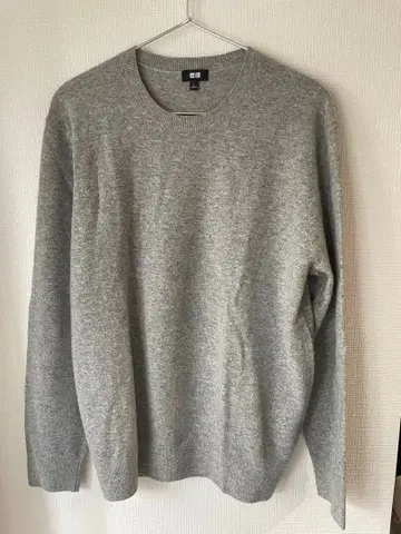 UNIQLO 그레이 캐시미어 크루넥 스웨터
