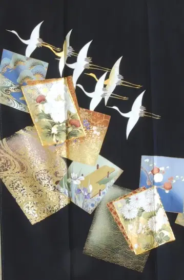 순수 실크 금실 자수 블랙 토메소데 겹옷 포함 이즈츠야 취급 상품