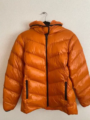 오렌지 후드 부착 다운 자켓 ( 새상품급 )