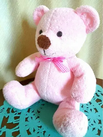 푹신푹신 타월 원단 파스텔 핑크 곰돌이 봉제 인형 테디베어 약 30cm