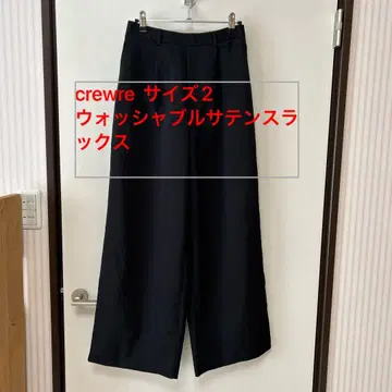 [ 새상품급 ] crewre 워셔블 새틴 슬랙스 black 2