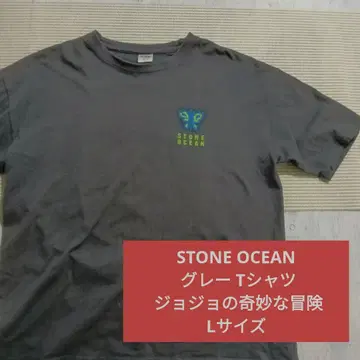 W1139 STONE OCEAN 그레이 T셔츠 죠죠의 기묘한 모험 L