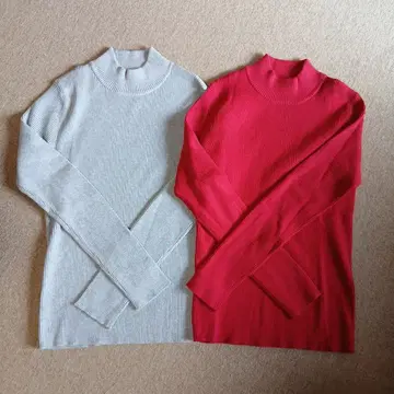 알뜰 상품 새상품 리브 짜임 터틀넥 스웨터 2색 세트