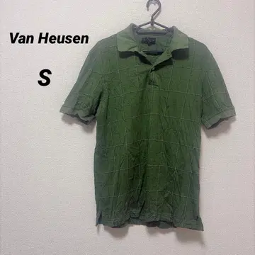반 헤이센 [ S ] 그린 체크 반팔 셔츠