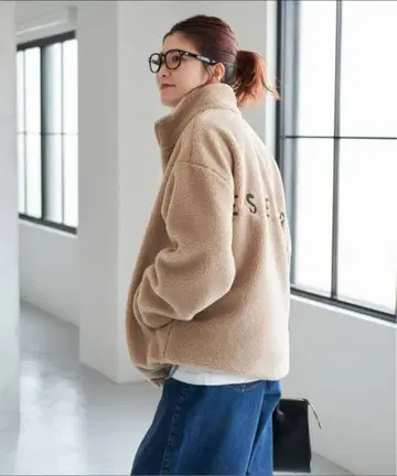 [미사용 새상품] Spick and Span 백 로고 보아 블루종 38