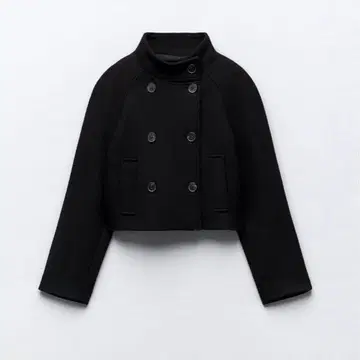 완판템 자라 ZARA 크롭 더블 브레스트 울 블렌드 코트