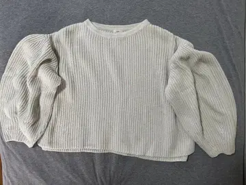 [ 새상품급 ] IENA 이에나 아이보리 퍼프 슬리브 니트 크롭