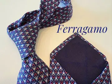 새상품급 페라가모 기하학 패턴 넥타이 레어
