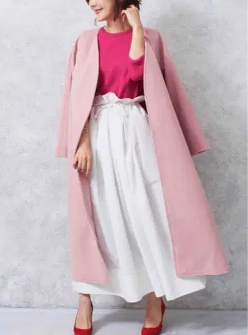 OBLI 오블리 핑크 울 코트