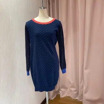 Paul Smith 네이비 도트 무늬 니트 원피스