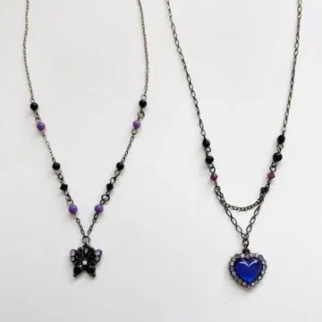 ANNA SUI 안나수이 나비와 하트 목걸이 2세트