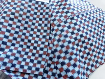 목화 쿠루메가스리 단의 기모노 이치마츠오리 쇼와 시대의 가스리 기모노