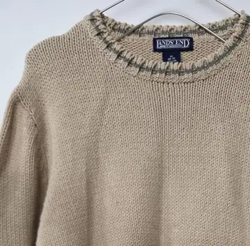 랜즈 엔드 베이지 크루넥 니트