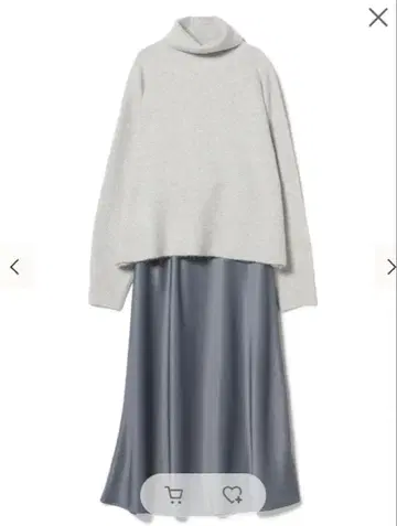 빔즈하트 터틀넥 니트 x 새틴 스커트 세트 아이템