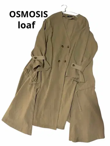 OSMOSIS loaf 카키 더블 브레스트 트렌치코트 오즈모시스