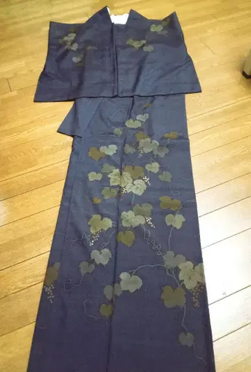 츠무기 보라색 포도잎 무늬 오다큐 제작