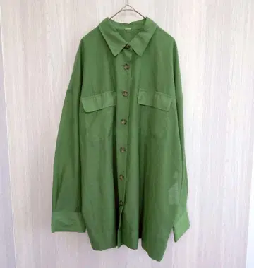 미라 오웬 상의 셔츠 블라우스 시어 그린 루즈핏 S