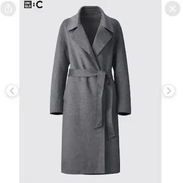 UNIQLO -C 더블 페이스 랩 코트 그레이