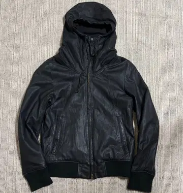 audienee archive 램 가죽 후드티 자켓