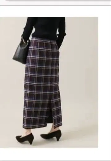 IENA 체크 타이트 스커트 (브라운 계열)