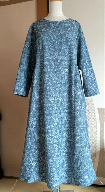 기모노 리메이크 크레이프 원단 플레어 원피스