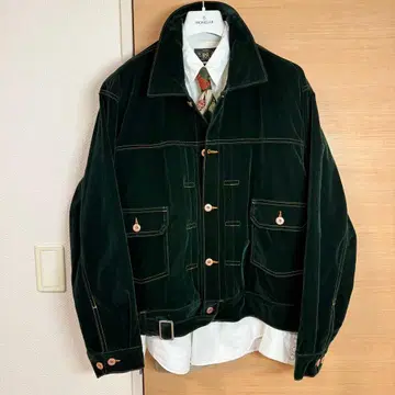 다크 그린 코듀로이 테일러드 자켓