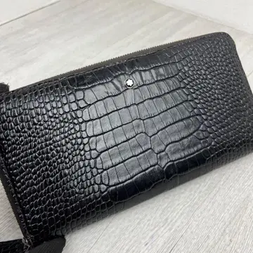 컨디션 최상 MONTBLANC 몽블랑 장지갑 악어 엠보싱 화이트 스타