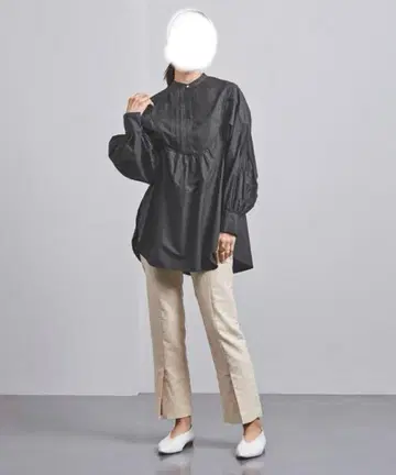 mala KALANCHOE 폴리 포플린 볼륨 슬리브 블라우스