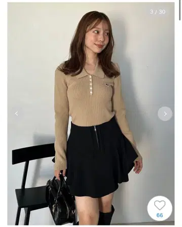 Lacoste 베이지 긴팔 피케 셔츠