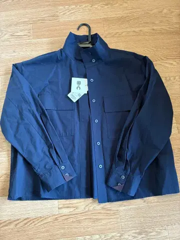유니클로 C 2025 AW 코튼 스탠드 카라 셔츠 자켓 M 네이비