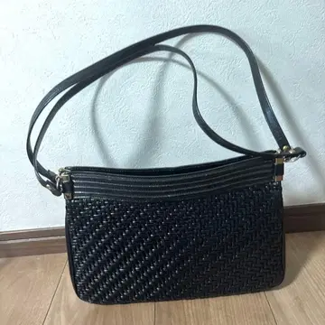 블랙 뜨개질 디자인 숄더백