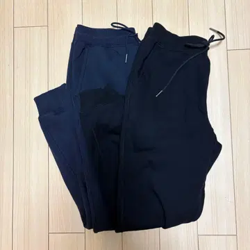 유니클로 히트텍 팬츠 세트 네이비 블랙 속기모 맨투맨