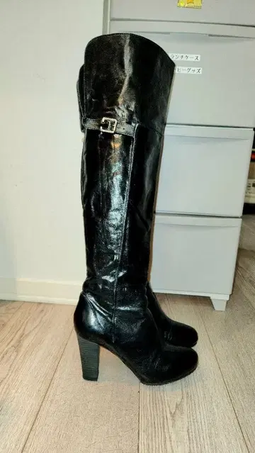 새상품급 cafenoir 니하이 부츠 하이힐 천연 가죽 카페 느와르