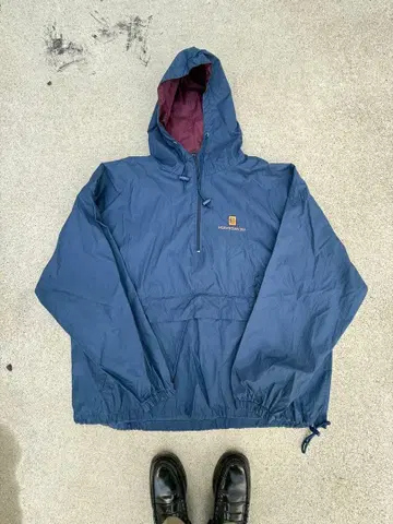 하버드 스퀘어 네이비 나일론 후드티