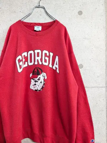 Champion eco 조지아 대학 맨투맨 빨간색 XL 불독