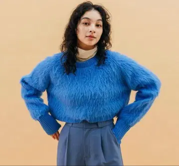 CITEN 샤기 크롭 풀오버 니트